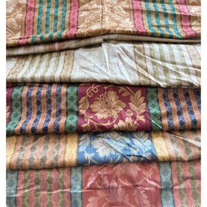 Vintage Floral Striped Fabric Remnants Multiple Colors & Patterns Cotton Blend I